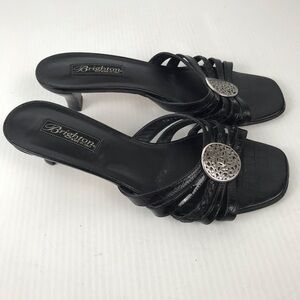 Brighton Kyoto black leather sandals, made in Italy, Size 9.5M